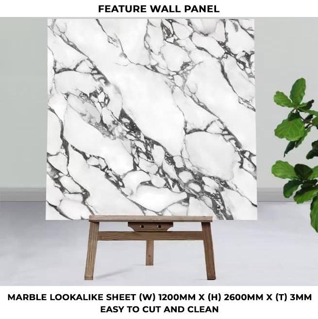 Feature wall panels Marble Lookalike Sheet