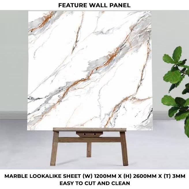 Feature wall panels Marble Lookalike Sheet